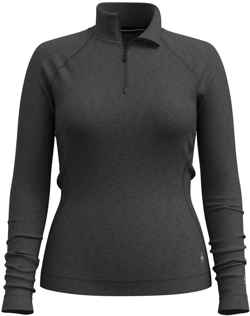 image:imageSmartwool Womens Classic Thermal Merino Base Layer 14 ZipCharcoal Heather