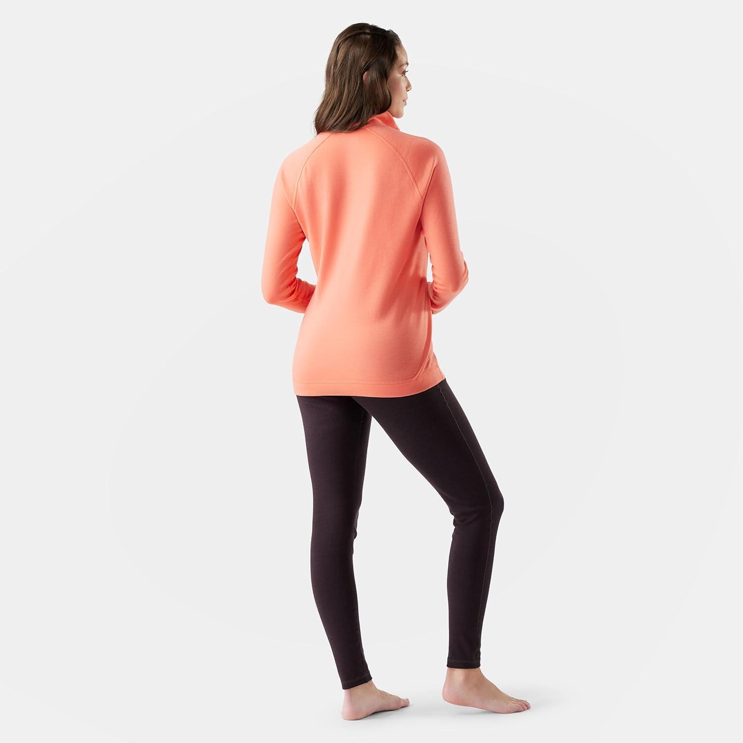 image:imageSmartwool Womens Classic Thermal Merino Base Layer 14 ZipCoral Reef