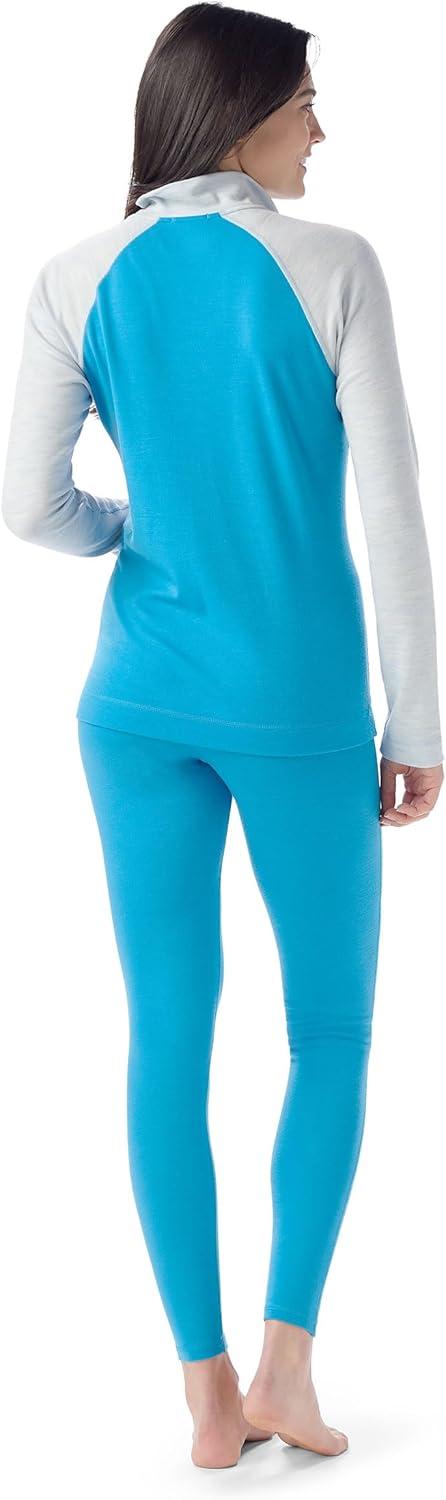 image:imageSmartwool Womens Classic Thermal Merino Base Layer 14 ZipDeep Pool Blue