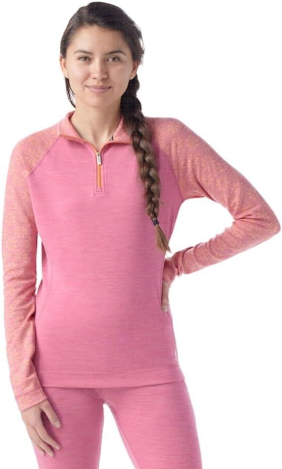 image:imageSmartwool Womens Classic Thermal Merino Base Layer 14 ZipGarden Pink Digi Snow