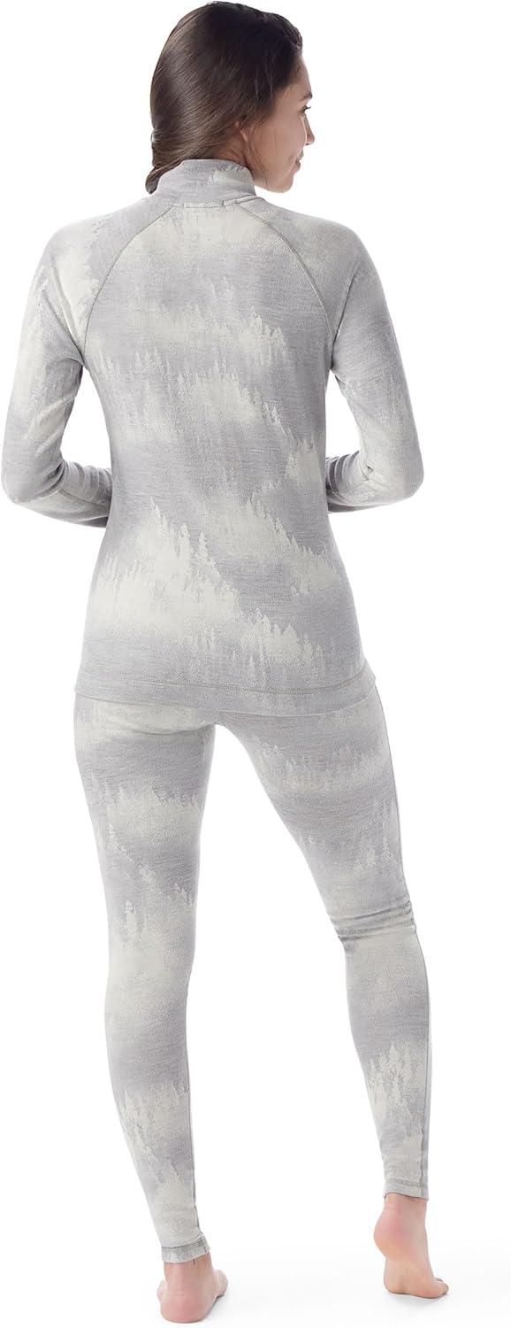 image:imageSmartwool Womens Classic Thermal Merino Base Layer 14 ZipLight Gray Foggy Pines