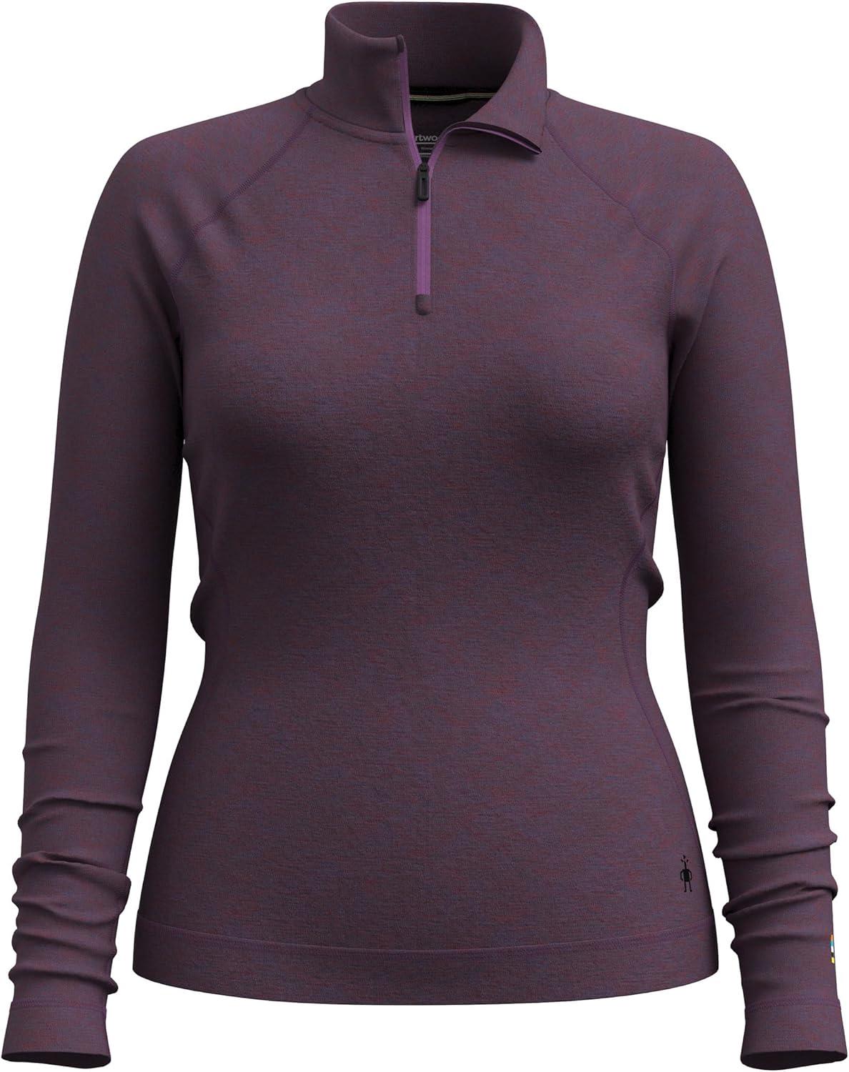 image:imageSmartwool Womens Classic Thermal Merino Base Layer 14 ZipPurple Iris Heather