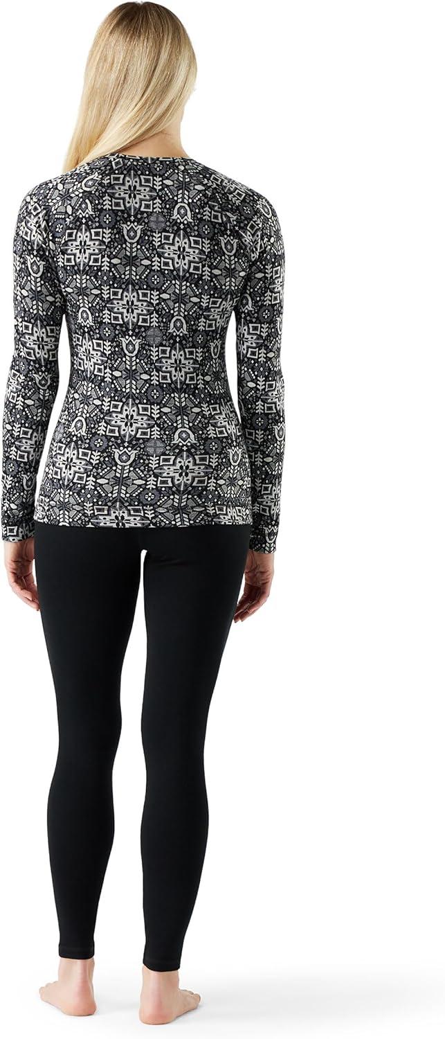 image:imageSmartwool Womens Classic Thermal Merino Base Layer CrewBlack Deco Floral