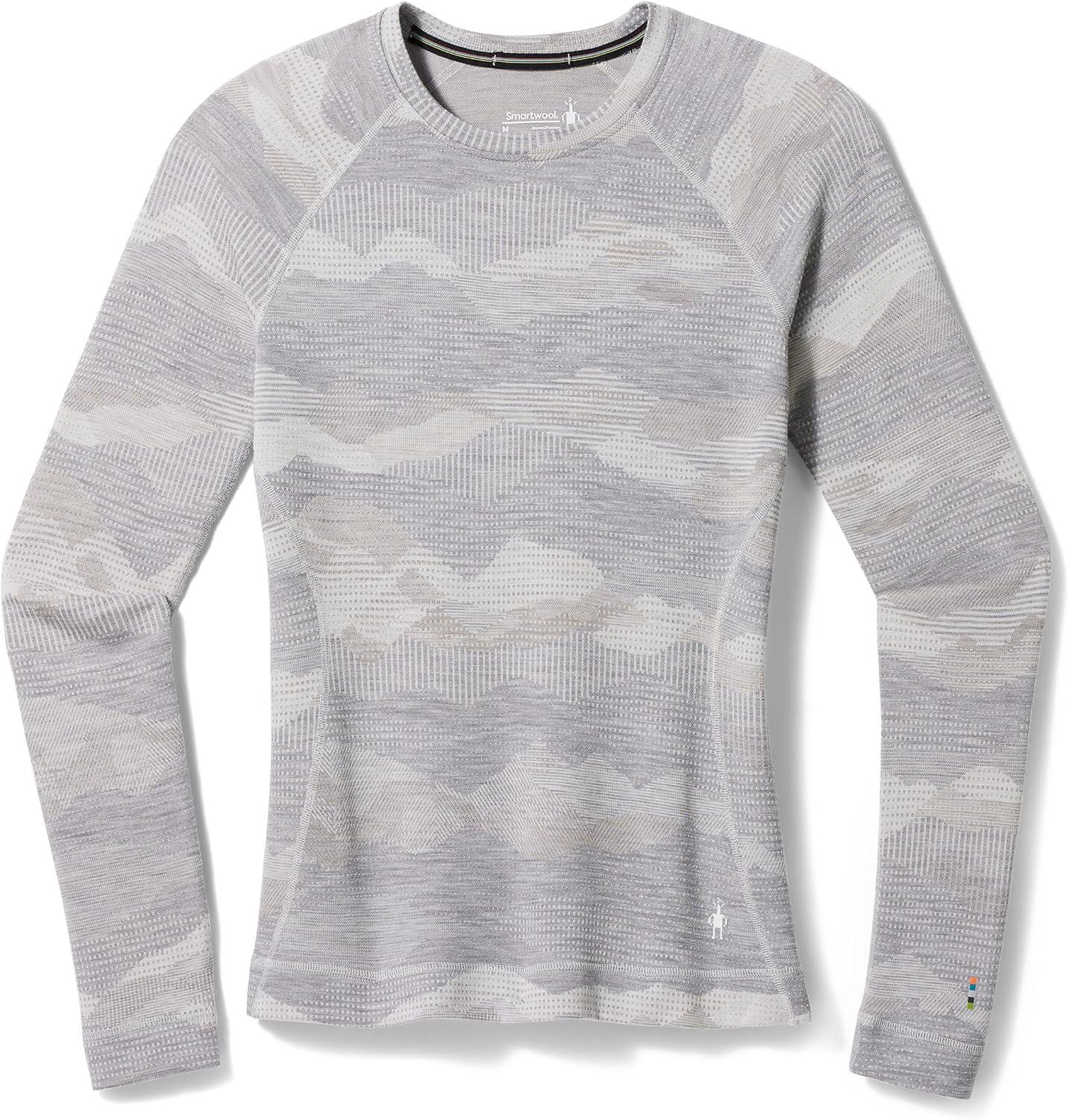 image:imageSmartwool Womens Classic Thermal Merino Base Layer CrewLight Gray Mountain Scape
