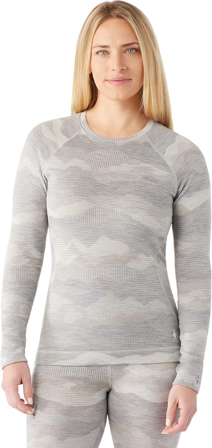 image:imageSmartwool Womens Classic Thermal Merino Base Layer CrewLight Gray Mountain Scape