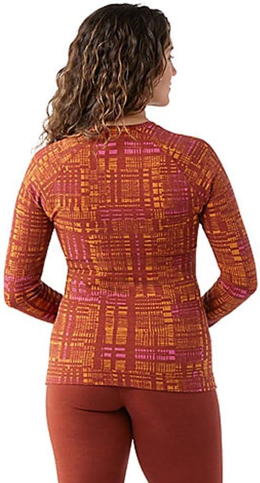 image:imageSmartwool Womens Classic Thermal Merino Base Layer CrewPecan Brown Digi Plaid