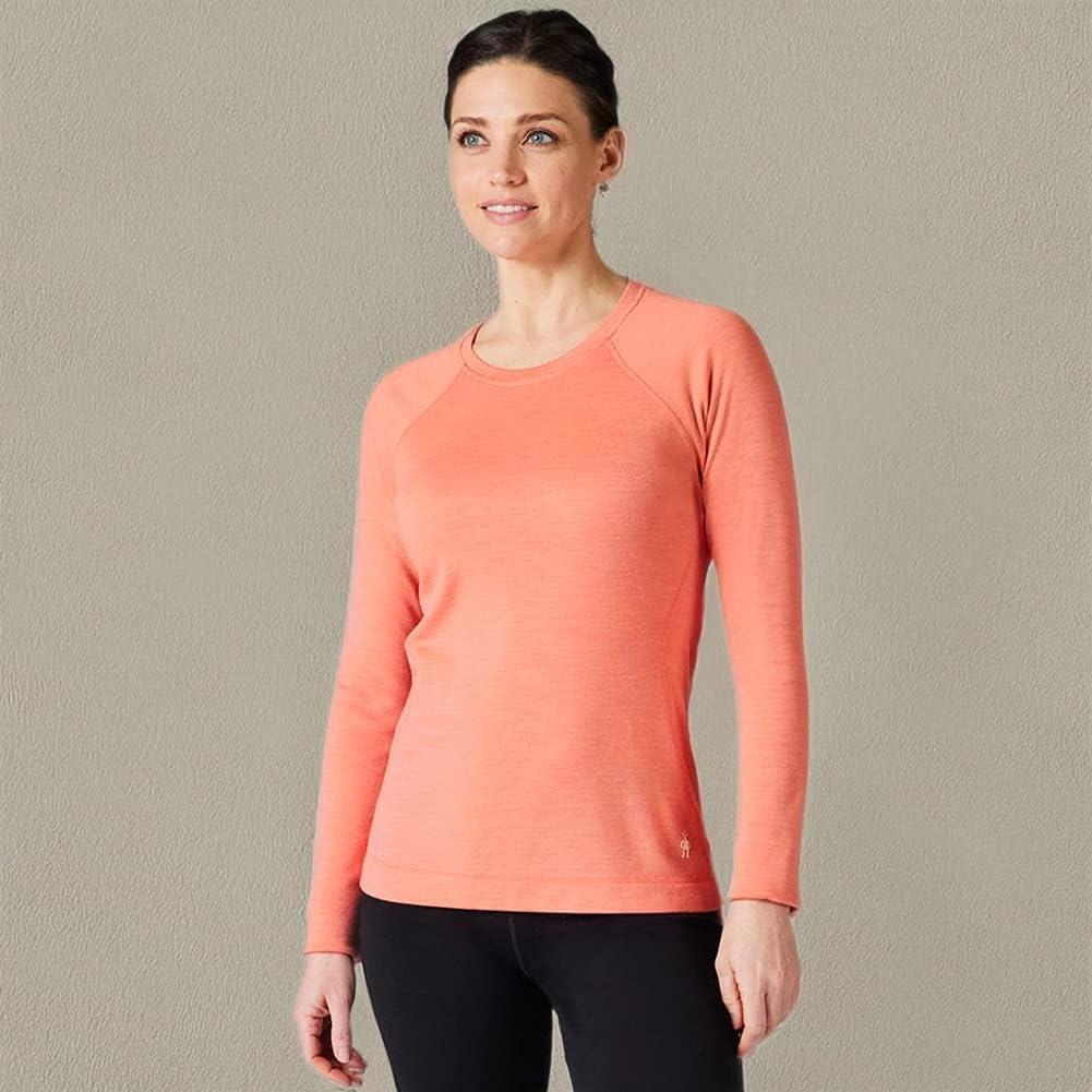 image:imageSmartwool Womens Classic Thermal Merino Base Layer CrewSunset Coral Heather