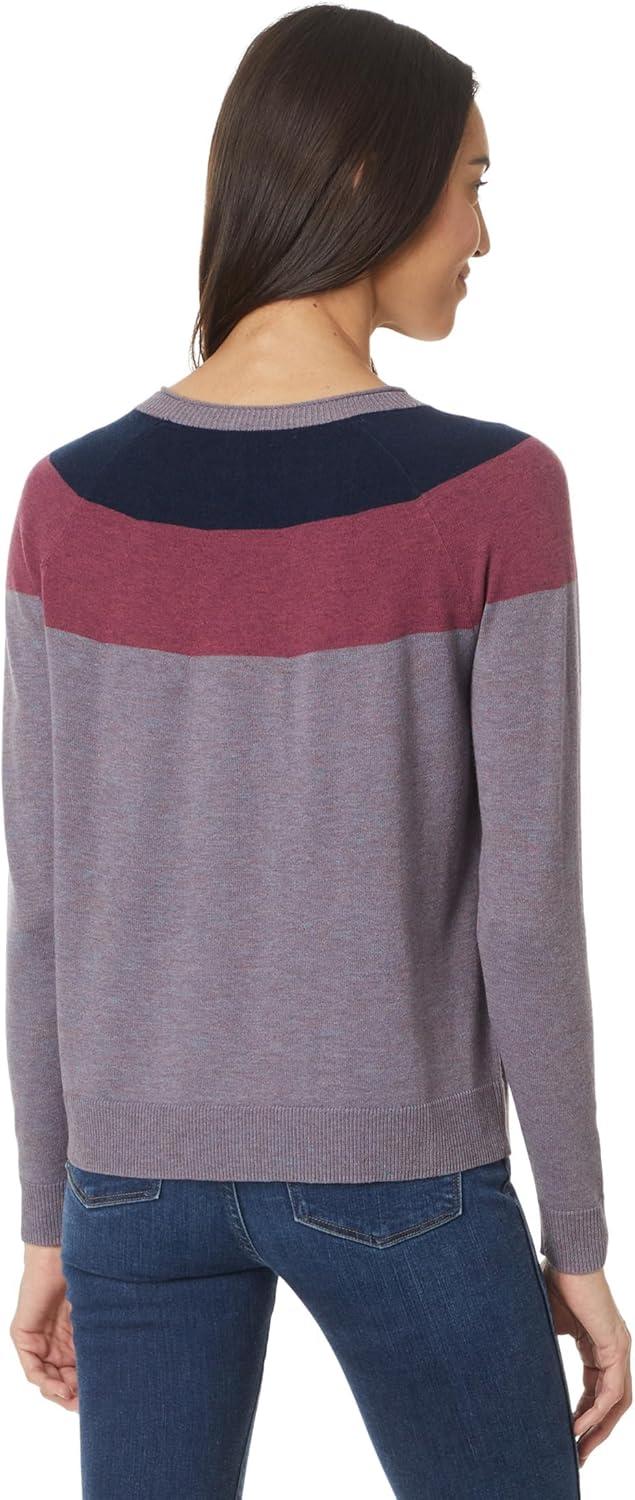 image:imageSmartwool Womens Edgewood Colorblock Crew SweaterChalk Violet Heather