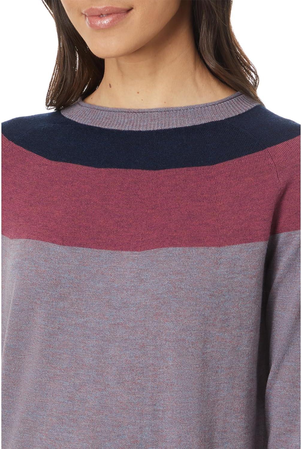 image:imageSmartwool Womens Edgewood Colorblock Crew SweaterChalk Violet Heather