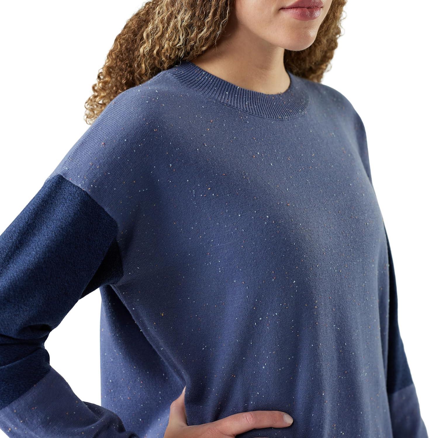 image:imageSmartwool Womens Edgewood Colorblock Crew SweaterNightfall Blue