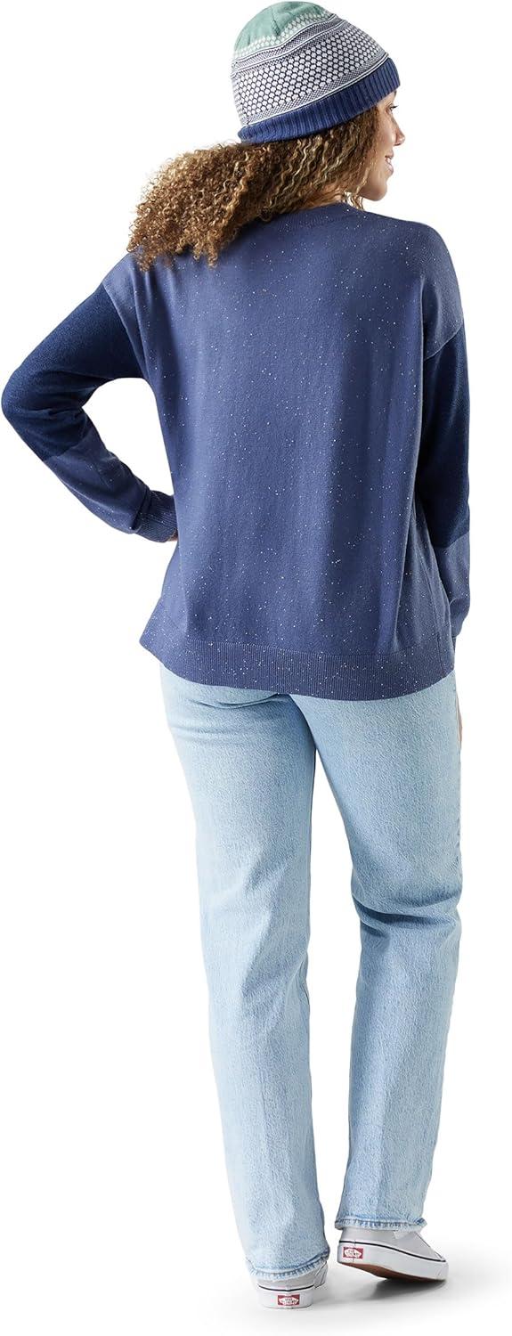image:imageSmartwool Womens Edgewood Colorblock Crew SweaterNightfall Blue