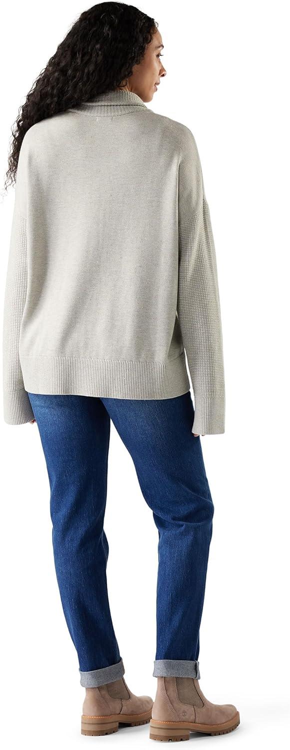image:imageSmartwool Womens Edgewood Cowl Neck SweaterAlmondLight Gray