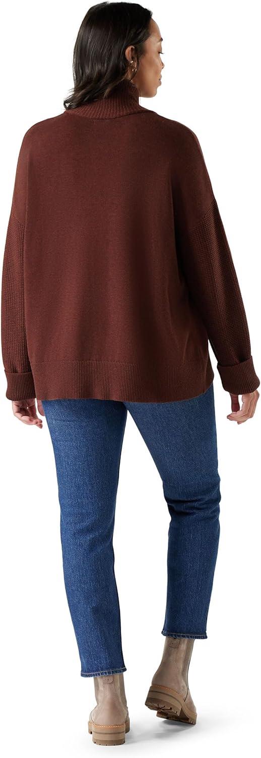 image:imageSmartwool Womens Edgewood Cowl Neck SweaterPecan BrownMink