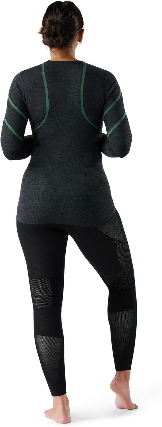 image:imageSmartwool Womens Intraknit Merino 200 CrewCharcoalzen Green