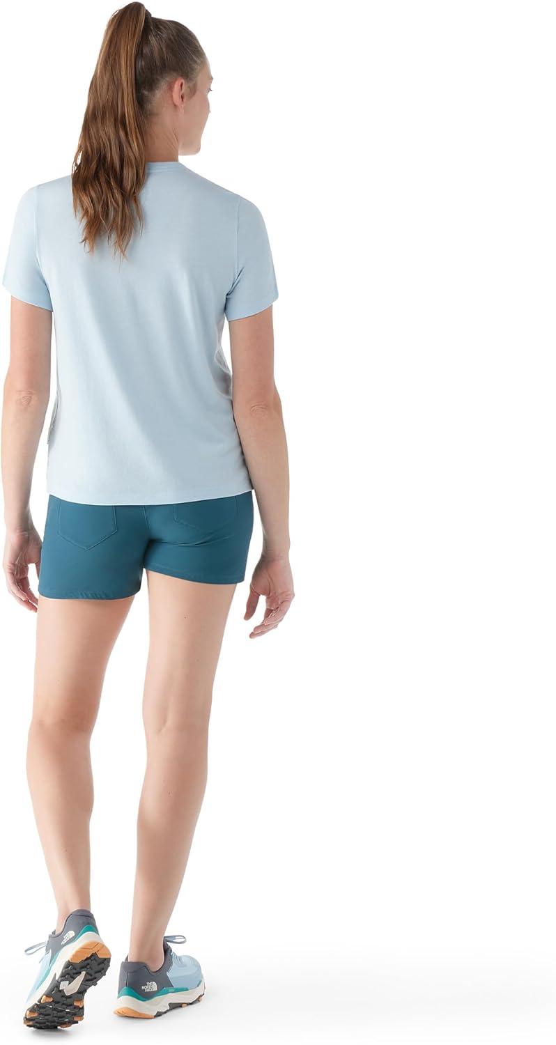 image:imageSmartwool Womens Merino Wool Perfect Crew Short Sleeve TeeWinter Sky Heather