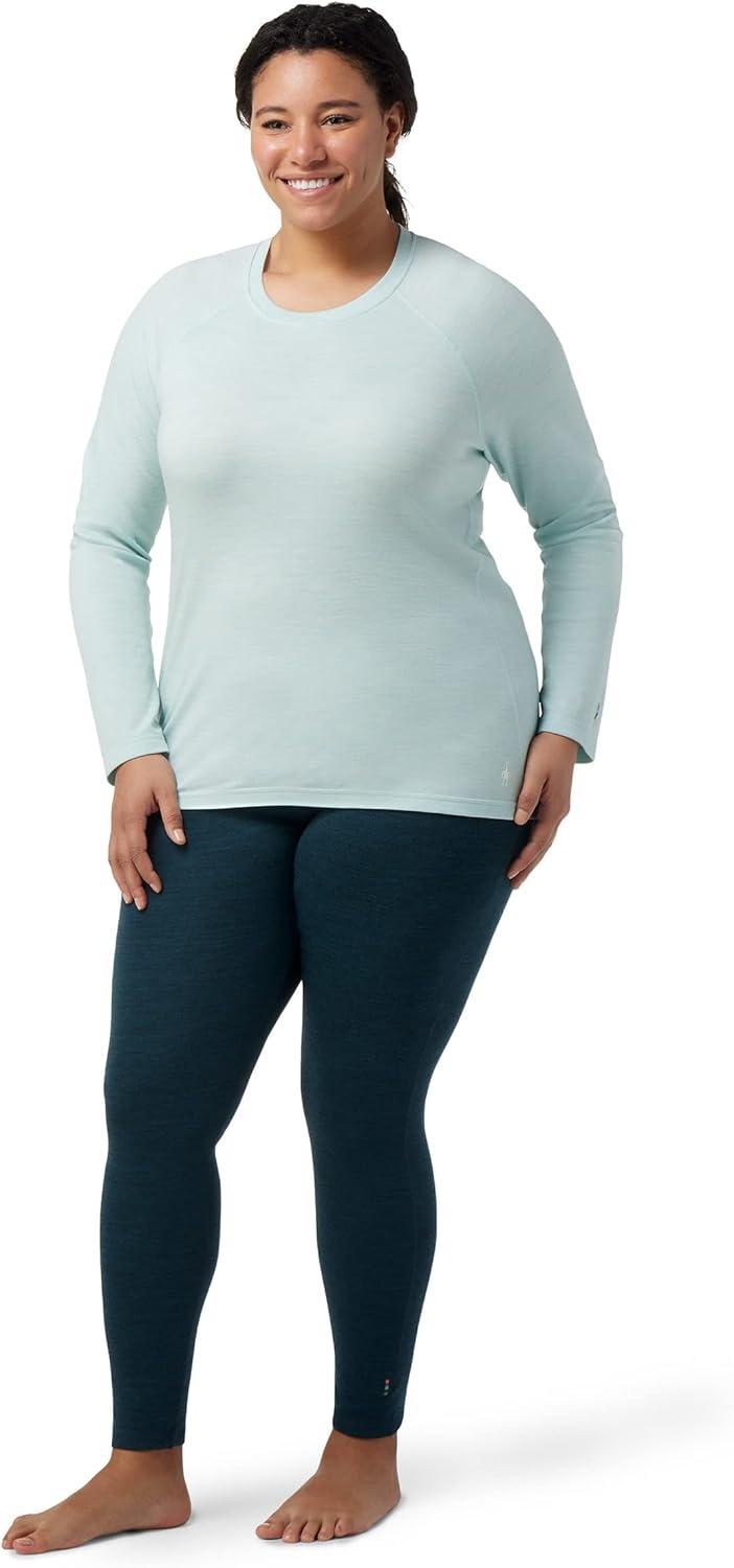 image:imageSmartwool Womens Plus Size Classic Thermal Merino Base Layer CrewAqua Bleached Heather