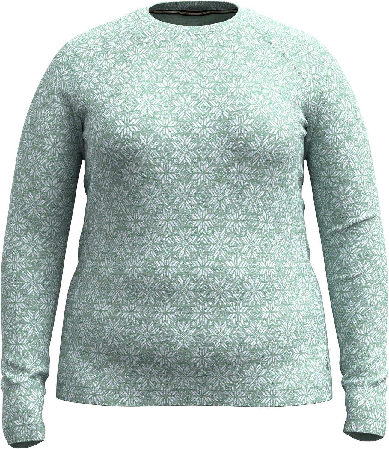 image:imageSmartwool Womens Plus Size Classic Thermal Merino Base Layer CrewArctic Green Digi Snow