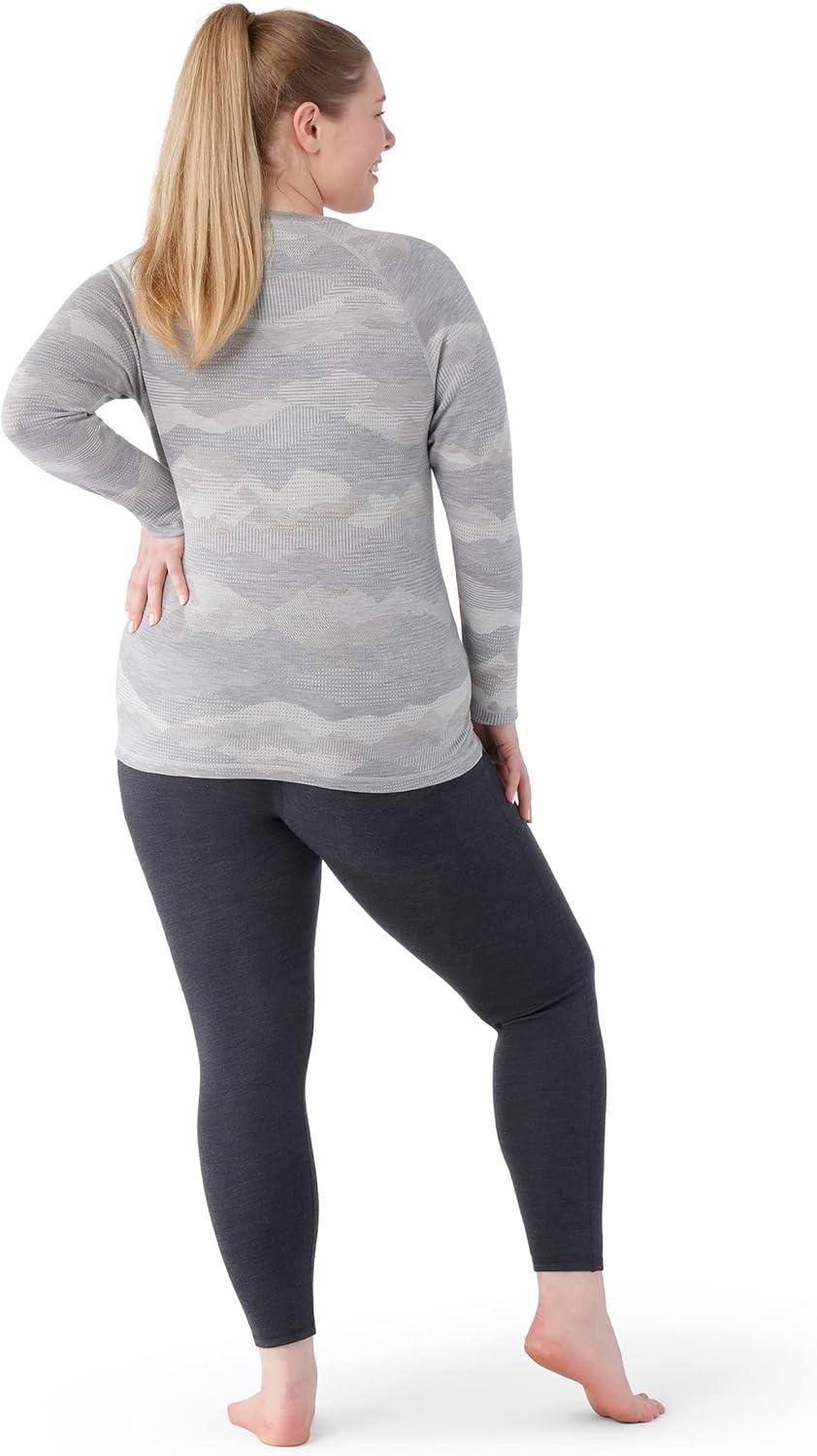 image:imageSmartwool Womens Plus Size Classic Thermal Merino Base Layer CrewLight Gray Mountain Scape