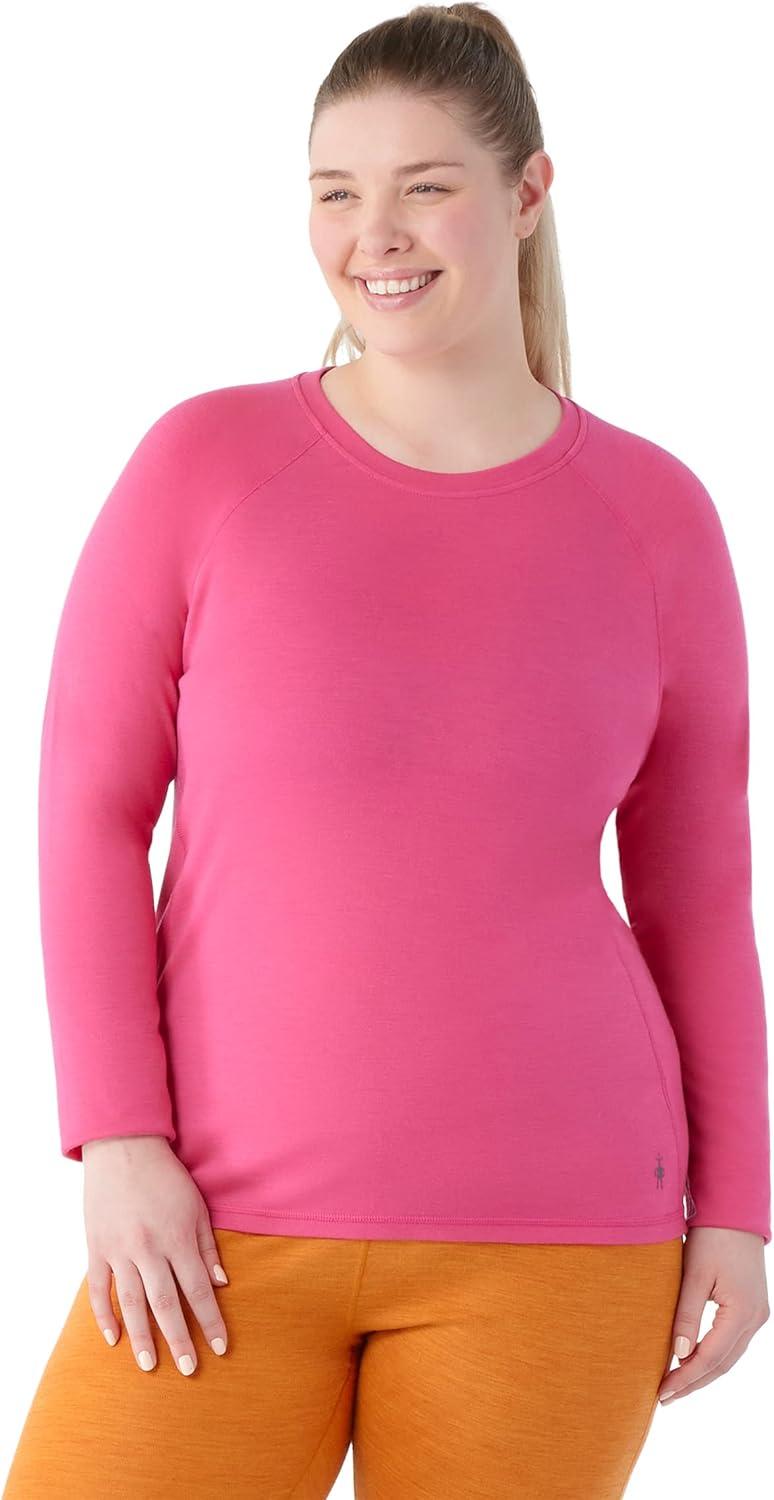 image:imageSmartwool Womens Plus Size Classic Thermal Merino Base Layer CrewPower Pink