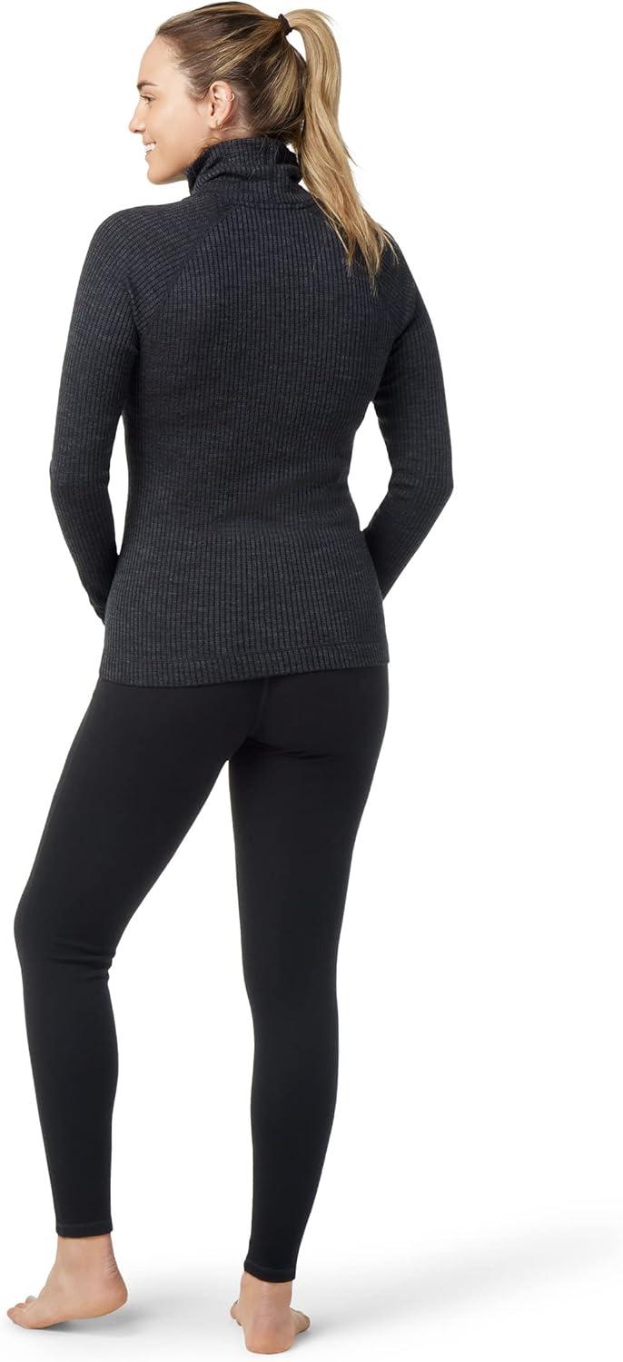 image:imageSmartwool Womens Thermal Merino Rib TurtleneckCharcoal Heather