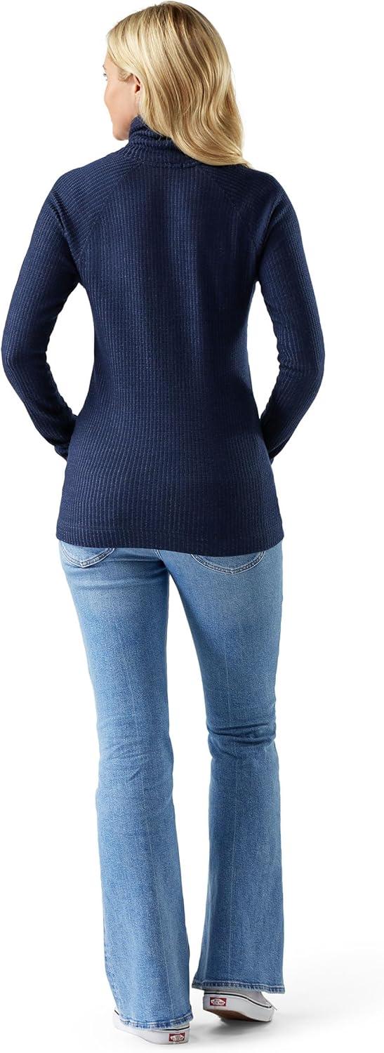 image:imageSmartwool Womens Thermal Merino Rib TurtleneckNightfall Bluedeep Navy