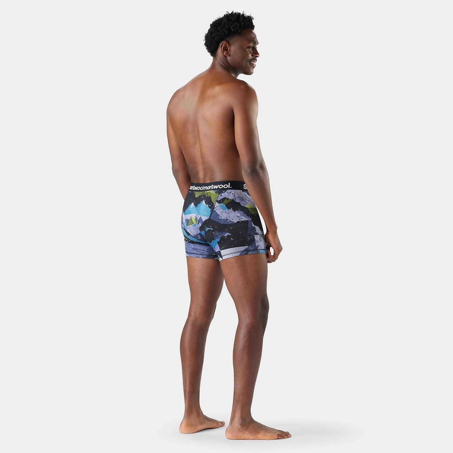 image:imageSmartwool mens Merino Print Boxer Brief BoxedBlue Summit Sector
