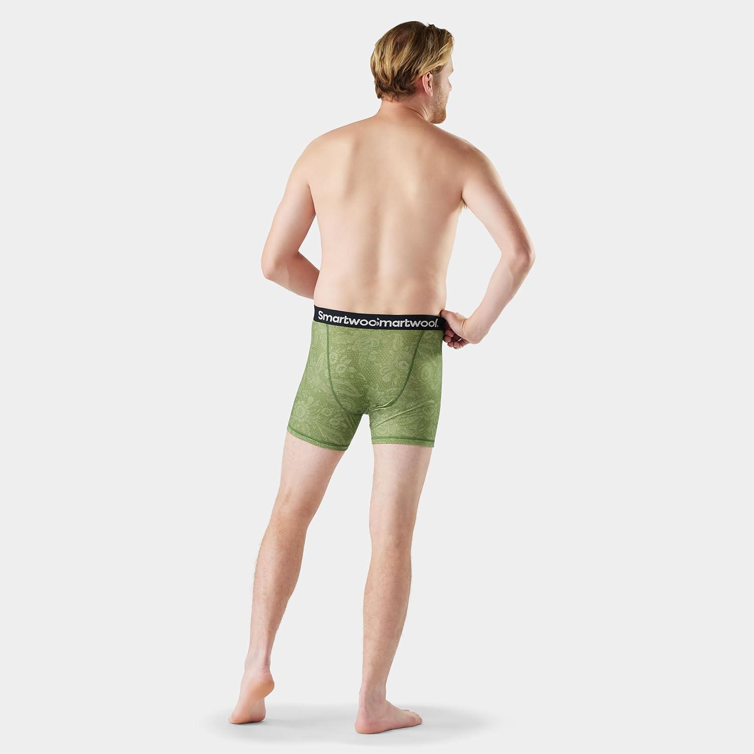image:imageSmartwool mens Merino Print Boxer Brief BoxedFern Rustic Floral