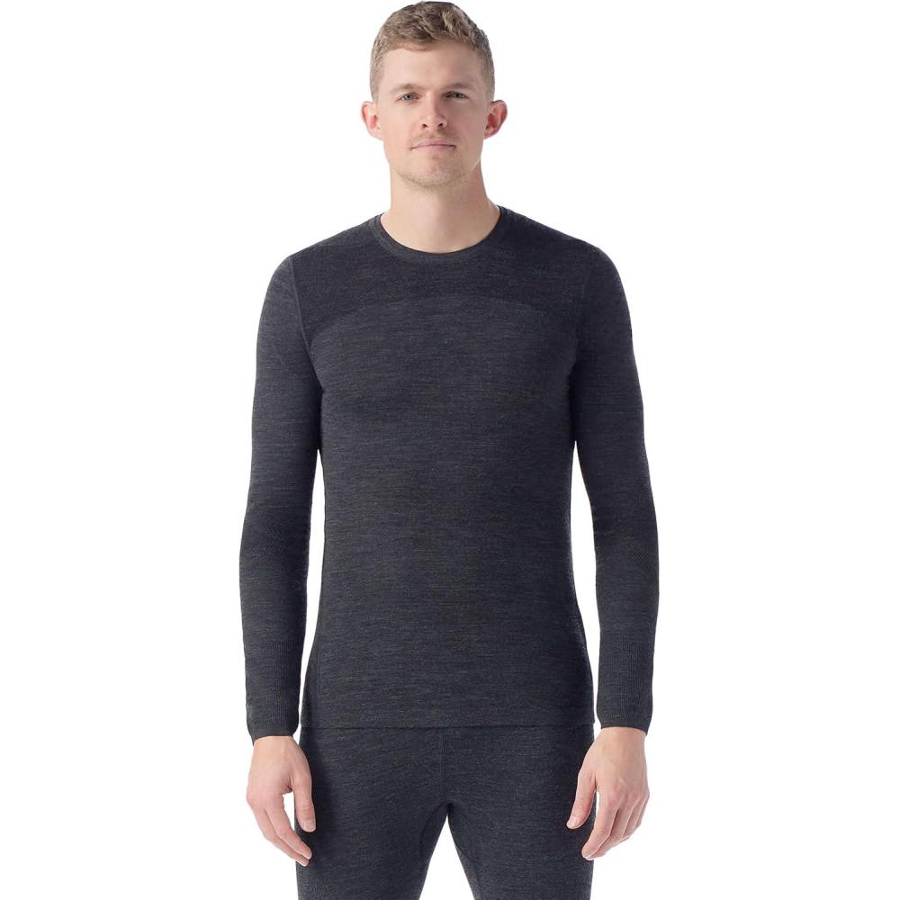 image:imageSmartWool Mens Intraknit Thermal Merino Base Layer CrewCharcoalBlack