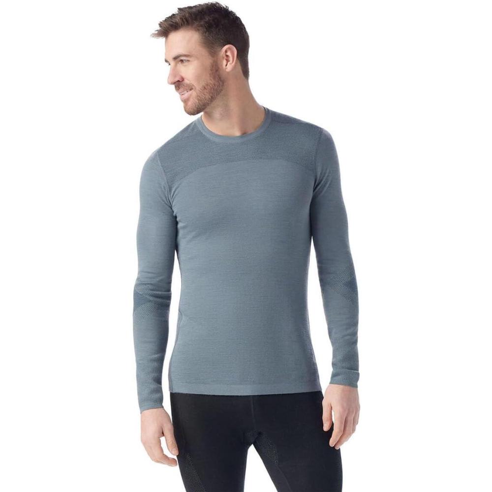 image:imageSmartWool Mens Intraknit Thermal Merino Base Layer CrewPewter BlueTwilight Blue