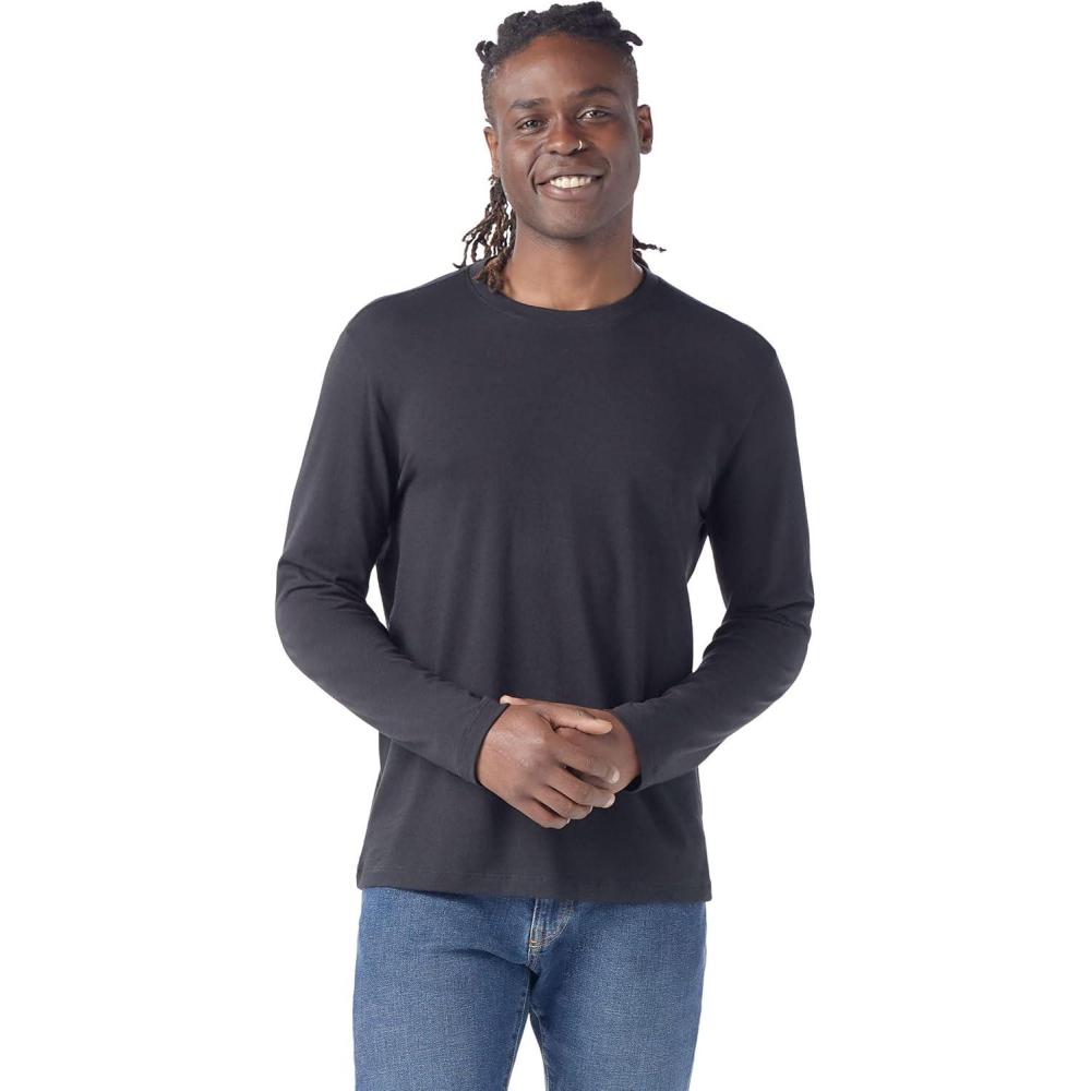 image:imageSmartWool Mens Perfect Crew Long Sleeve TeeBlack