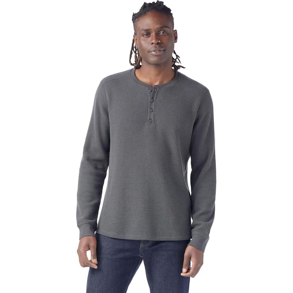 image:imageSmartWool Mens Waffle Long Sleeve HenleyCharcoal