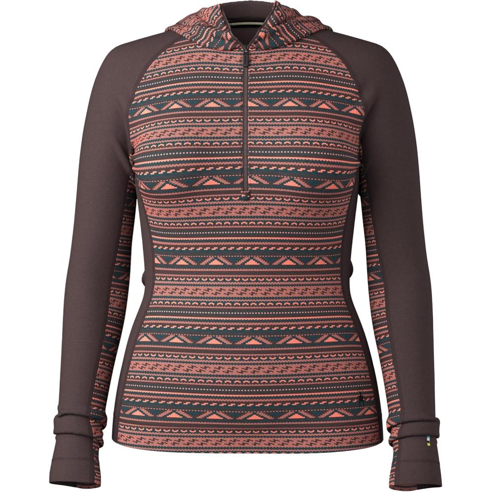 image:imageSmartWool Womens Classic Thermal Merino Base Layer 12 Zip HoodieCoral Reef Summit Soul