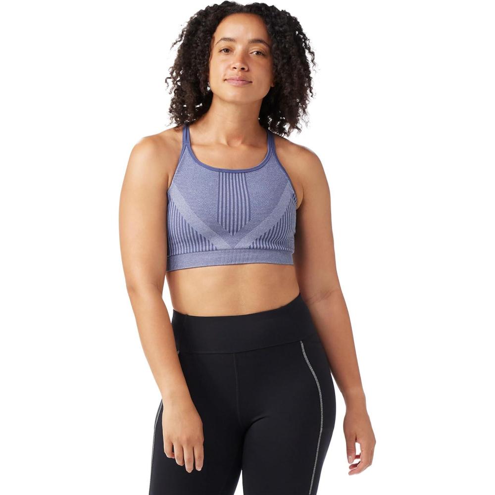 image:imageSmartWool Womens Intraknit Strappy BraNightfall Blue Heather