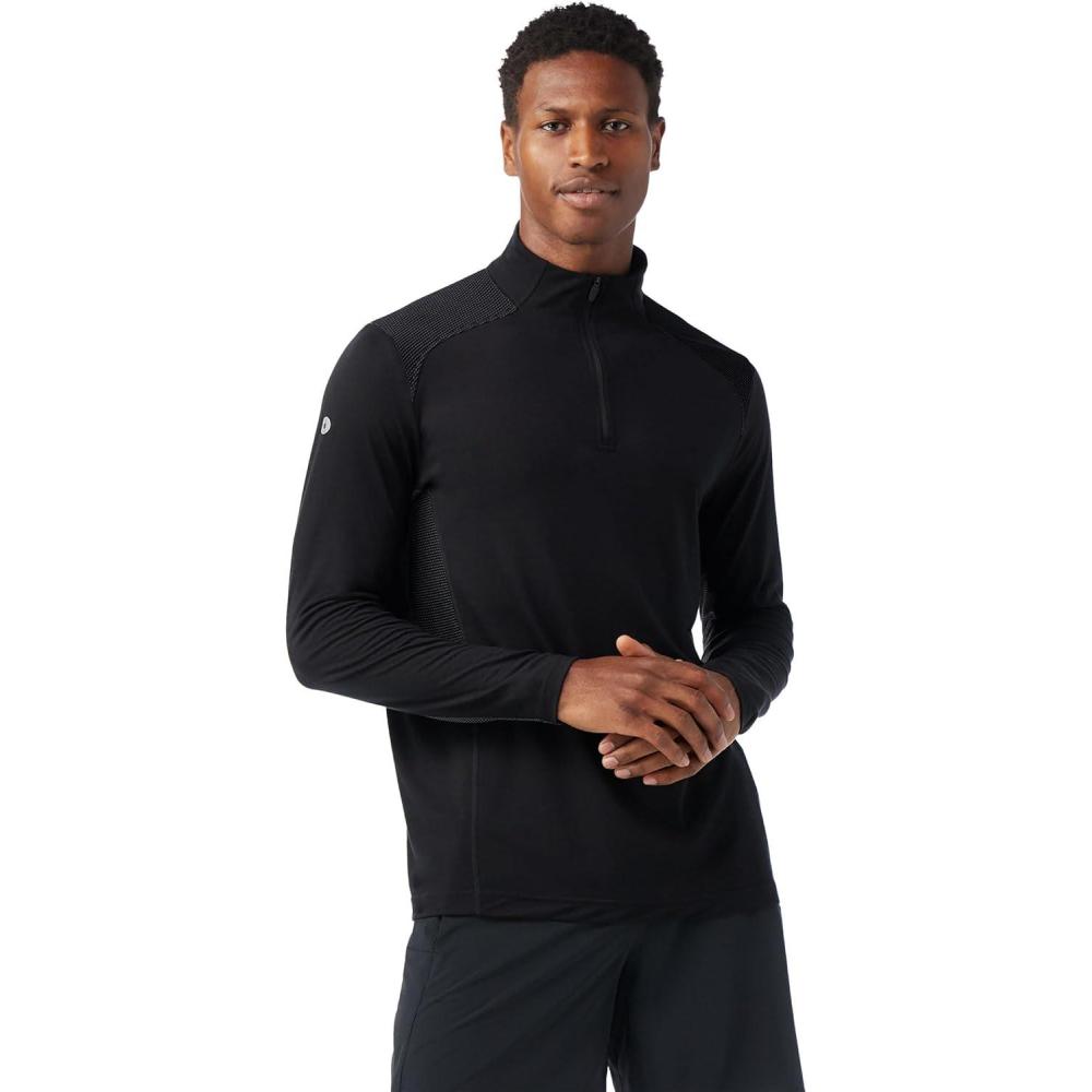 image:imageSmartwool Mens Active 14 Zip Performance Athletic Long Sleeve ShirtBlack