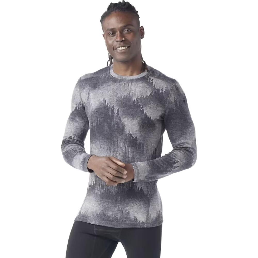 image:imageSmartwool Mens Classic Thermal Merino Wool Base Layer CrewCharcoal Foggy Pines