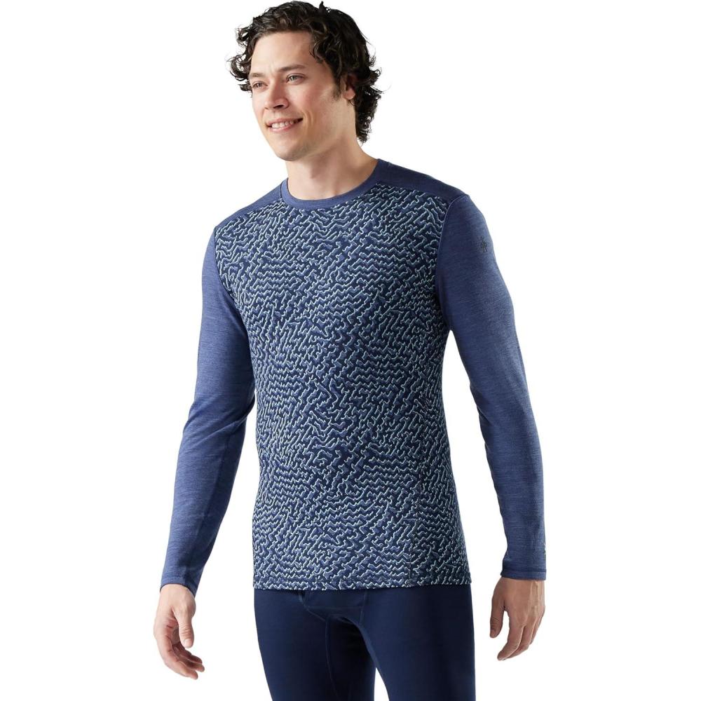 image:imageSmartwool Mens Classic Thermal Merino Wool Base Layer CrewNightfall Retro Line