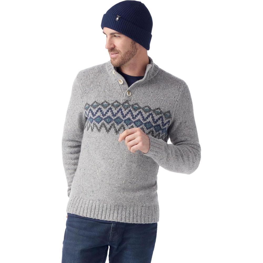 image:imageSmartwool Mens Heavy Henley SweaterLight Gray Heather 2