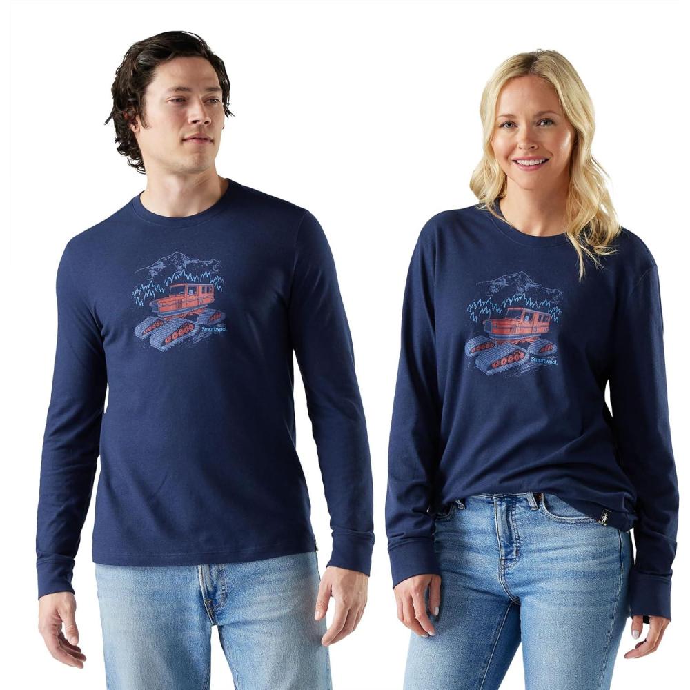 image:imageSmartwool Mens Snowcat Long Sleeve Graphic TeeDeep Navy