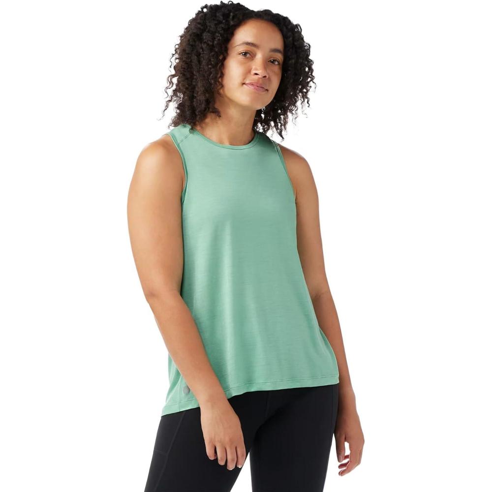 image:imageSmartwool Womens Active Ultralite High Neck TankZen Green