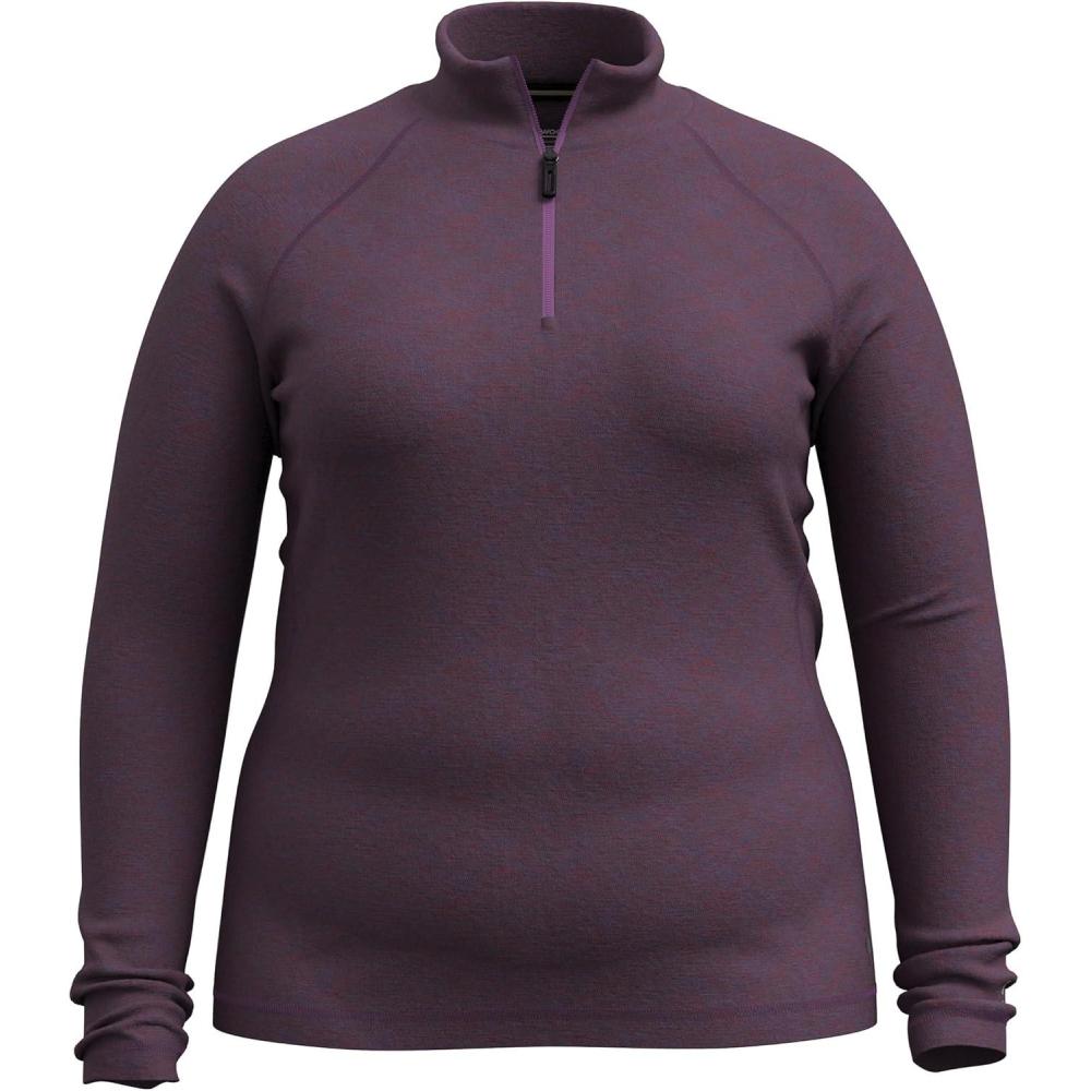 image:imageSmartwool Womens Classic Thermal Merino Base Layer 14 Zip PlusPurple Iris Heather
