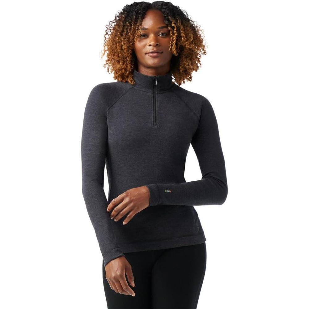 image:imageSmartwool Womens Classic Thermal Merino Base Layer 14 ZipCharcoal Heather