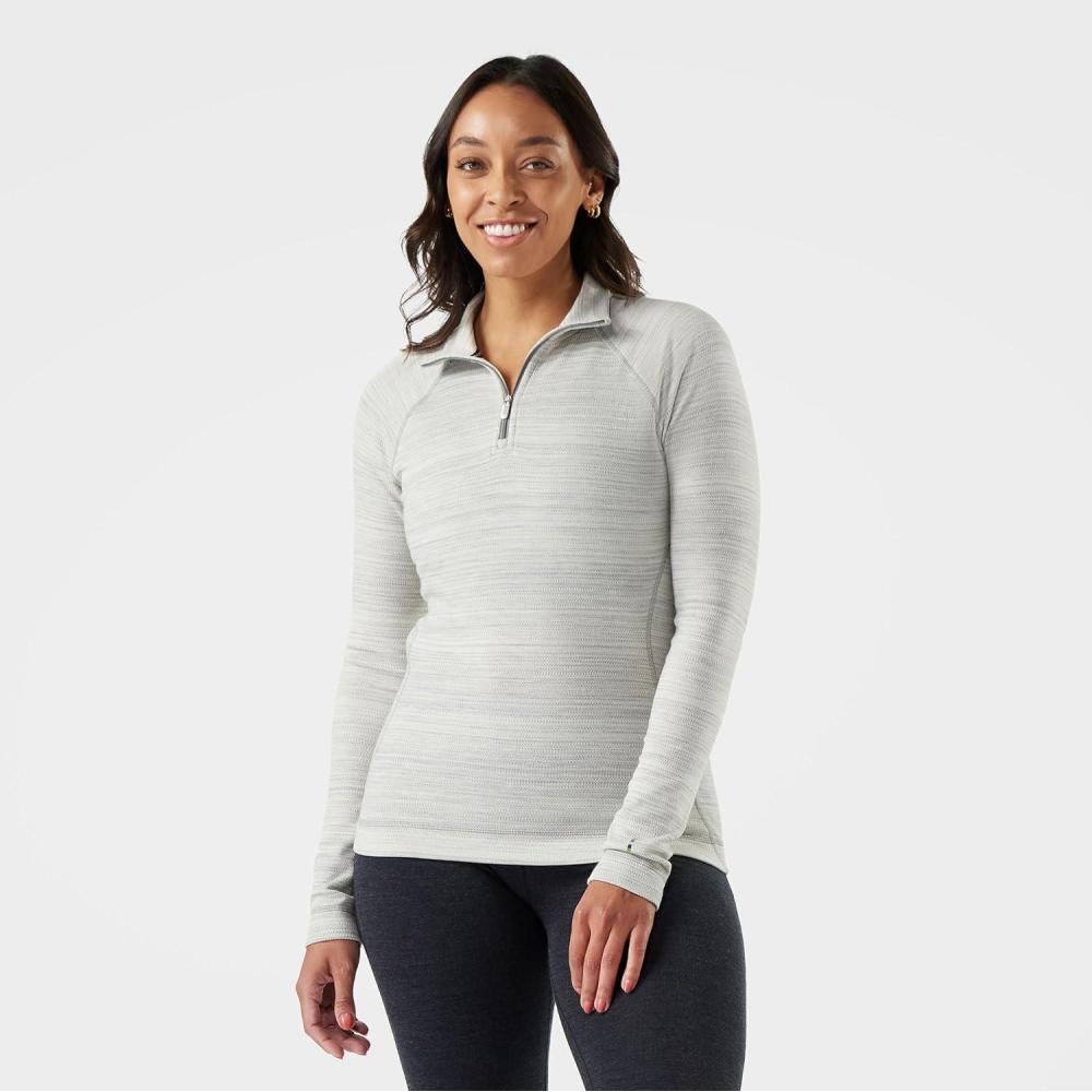 image:imageSmartwool Womens Classic Thermal Merino Base Layer 14 ZipLight Gray Color Shift