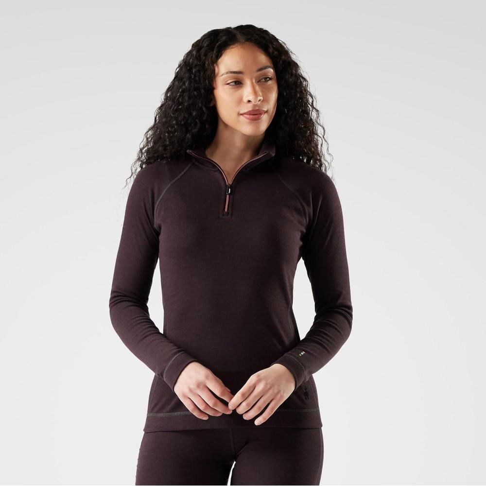 image:imageSmartwool Womens Classic Thermal Merino Base Layer 14 ZipMink Heather