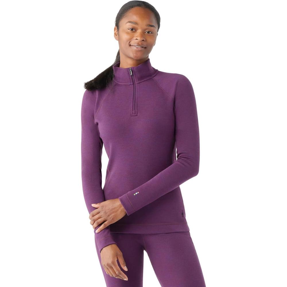 image:imageSmartwool Womens Classic Thermal Merino Base Layer 14 ZipPurple Iris Heather
