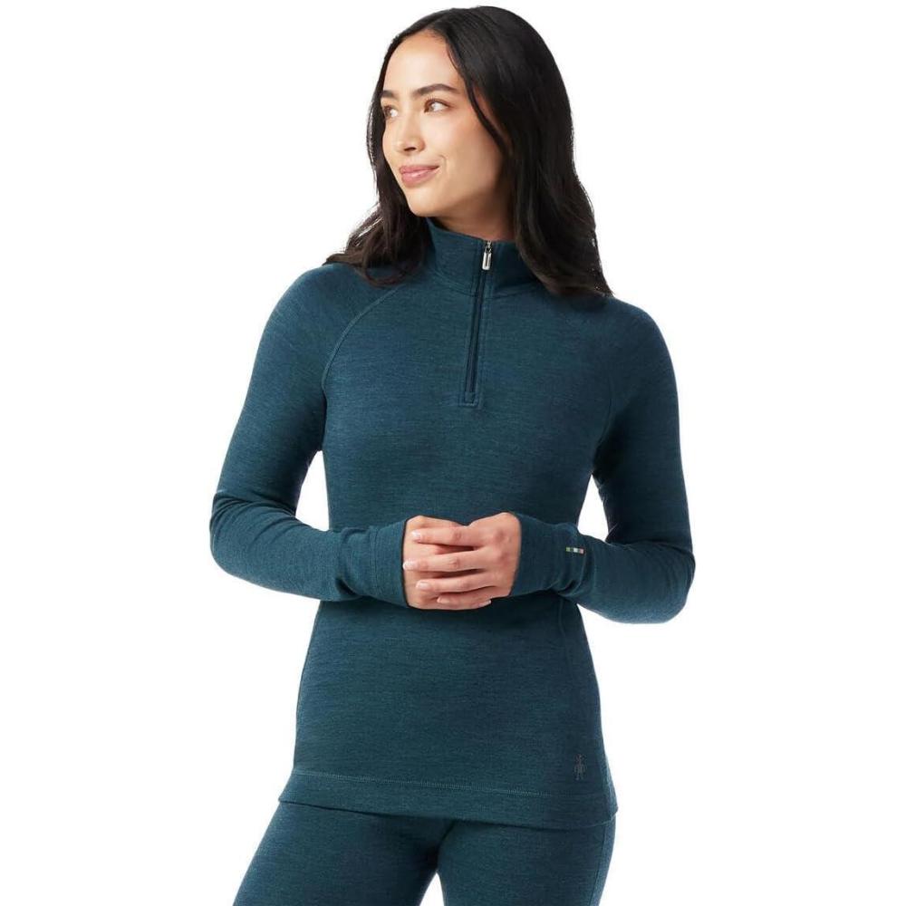 image:imageSmartwool Womens Classic Thermal Merino Base Layer 14 ZipTwilight Blue Heather