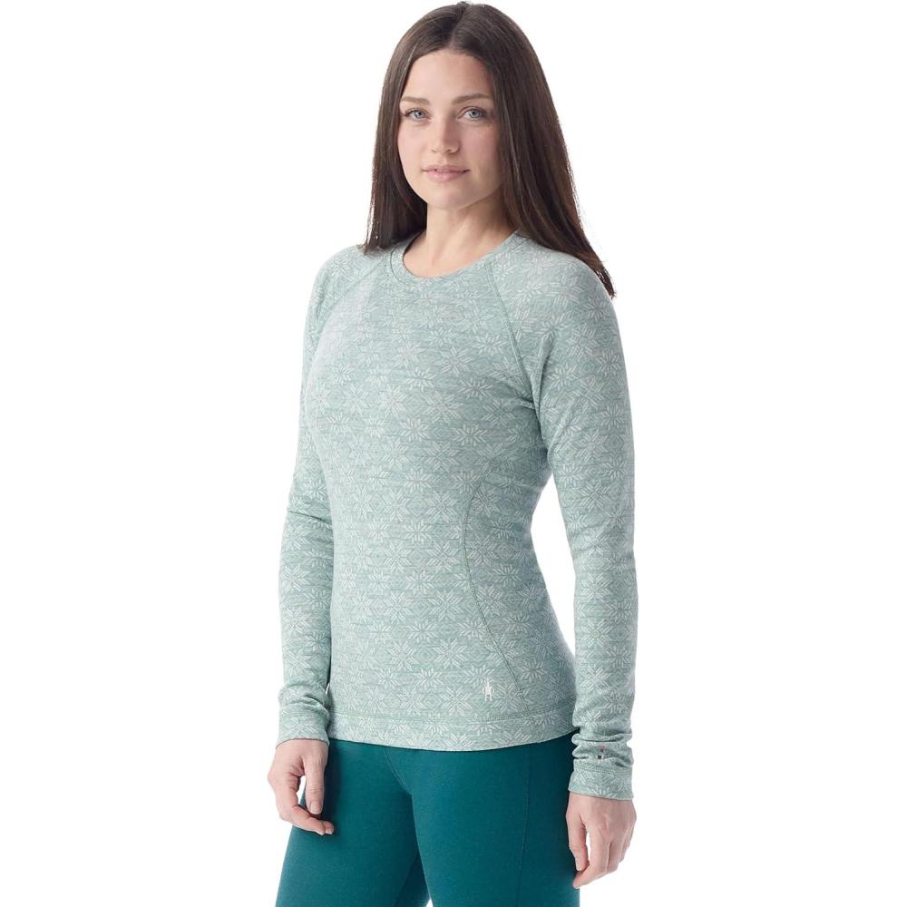 image:imageSmartwool Womens Classic Thermal Merino Base Layer CrewArctic Green Digi Snow