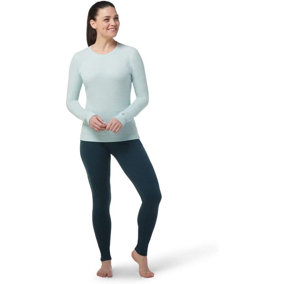 image:imageSmartwool Womens Classic Thermal Merino Base Layer CrewBleached Aqua Heather