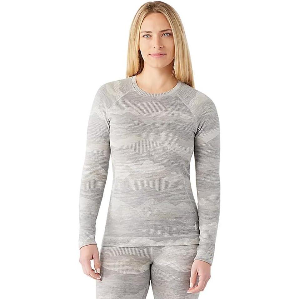 image:imageSmartwool Womens Classic Thermal Merino Base Layer CrewLight Gray Mountain Scape
