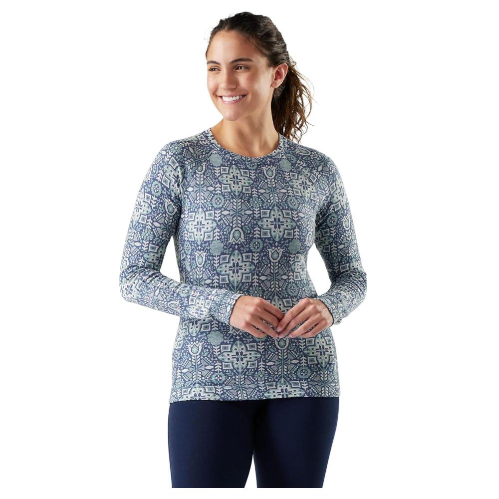 image:imageSmartwool Womens Classic Thermal Merino Base Layer CrewNightfall Deco Floral