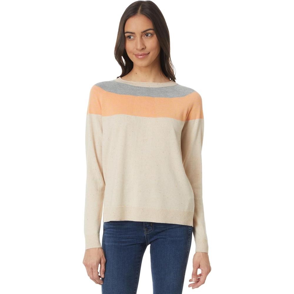 image:imageSmartwool Womens Edgewood Colorblock Crew SweaterAlmond Donegal